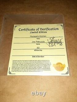 Joe Petruccio signed #d 50 Hard Rock Park Framed Pin Set Rare Rocksie's Kitchen