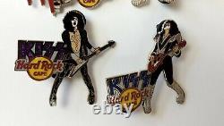 KISS Band Hard Rock Café Pin Badge 4pc Set Destroyer with Instruments 2006 LE 200