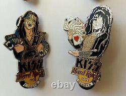 KISS Band Hard Rock Café Pin Badge 4pc Set Playing Cards Japan 2005 LE 750