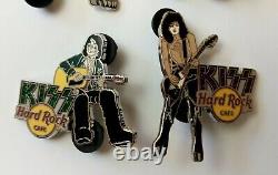 KISS Band Hard Rock Café Pin Badge 4pc Set with Instruments 2006 LE 200 Forge