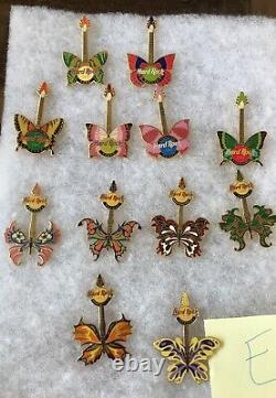 Lot of 104 Hard Rock Cafe Butterfly Pins ALL DIFFERENT From ALL OVER THE WORLD