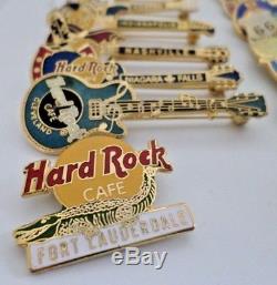 Lot of 30 Hard Rock Cafe Guitar Pins Please Read Description for the breakdown
