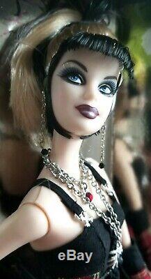 NRFB BARBIE COLLECTOR DOLL 2008 HARD ROCK CAFE GOLD LABEL Guitar Pin Punk Goth