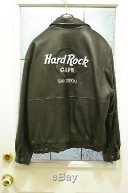 Original Hard Rock Cafe San Diego Leather Jacket With All Access Pin Size Men L