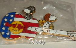 Peanuts Snoopy enamel pin, Hard Rock Cafe Kabul, military American guitar