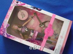Pink Label Hard Rock Cafe Barbie Doll & Guitar Collector Pin Necklace & Earrings