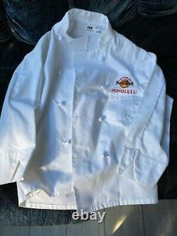 Preowned HARD ROCK CAFE Honolulu Chef uniform Unisex, Small, white, long sleeves