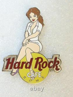ROME, Hard Rock Cafe Pin, GOR, Girl of Rock, White, Super Hard to Find