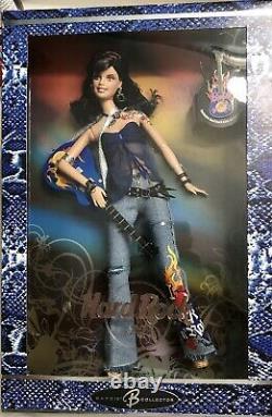 Rare 2005 Hard Rock Cafe Barbie Doll NRFB #J0963 Brunette Tattoos withGuitar & Pin
