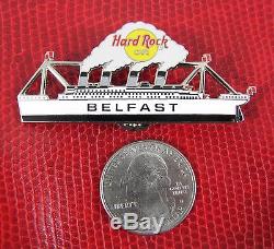 Rare Belfast Titanic Hard Rock Cafe Pin Limited Silver Edition White Star Ship