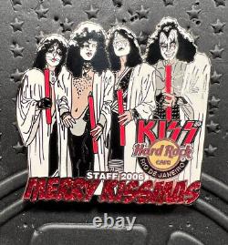 Rare Hard Rock Cafe Rio De Janeiro Merry Kissmas Kiss Group Christmas Staff Pin