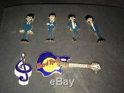 Rare Limited Edition Beatles Hard Rock Cafe Pin Set. John Paul George Ringo Gift