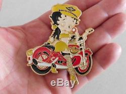 Rare Vintage Hard Rock Cafe Betty Boop On Motorcycle Big Enameled Pin Ex Cond