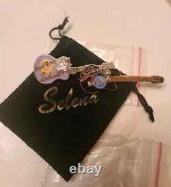 Selena Quintanilla Hard Rock Cafe Rare Collector's Guitar Pins, Set of TWO