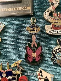 Seminole Hard Rock TAMPA Cafe Pins Lot of 15 RARE Staff BIRTHDAY Breast Cancer
