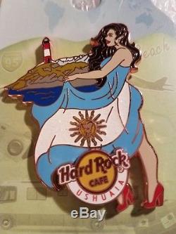 USHUAIA Hard Rock Cafe Pin Sexy Flag Landmark Girl, Very Very HARD to Find