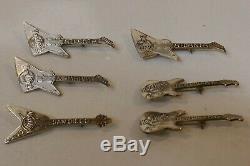Vintage Collection of 6 Sterling Silver Hard Rock Cafe Pin's