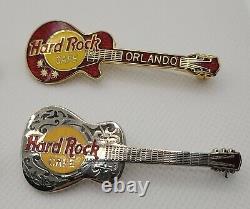 Vintage Hard Rock Cafe Guitar Pin Lot Of 8 From the 1990s Boston Honolulu + More