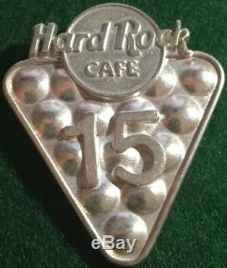 15 Ans Hard Rock Café Staff Argent Sterling Pin Rack De 15 Boules De Piscine & Logo