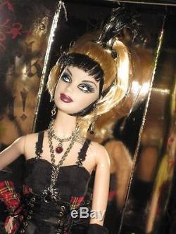 2008 Hard Rock Cafe Gothic Barbie Poupée / Hrc Collector Pin Gold Label L9663 Nrfb