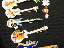 93- Lot de Broches Hard Rock Cafe Guitare Pins Exclusifs Rares du Monde Entier