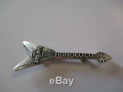 Argent 925 Guitar Sculpture Pendentif Pin Honolulu Hawaï Hard Rock Cafe