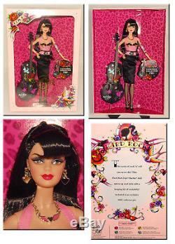 Barbie 2009 Hard Rock Café Rockabilly Gold Label Doll Bass Cello & Pin Nouveau