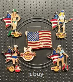 Ensemble de 5 épingles de drapeau pour fille de l'armée, de la marine, de l'armée de l'air et des marines des États-Unis de Hard Rock RARE