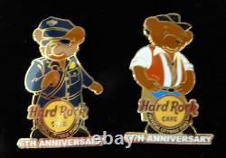 Ensemble de broches Teddy Bear du Hard Rock Cafe 2007 Universal City Osaka Badge Ouvert Limité