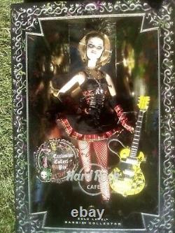 Hard Rock Cafe 2008 Barbie Yellow Guitare Nrfb Pin Collectionneur Goth Punk Hrc