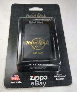 Hard Rock Cafe Ayia Napa 1 Briquet Zippo Ebène Hrc, Fabriqué Aux États-unis, Boîte Neuf De Marque