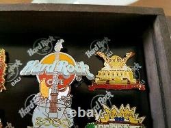 Hard Rock Cafe Bali Pins Nouvel An 7 Pin Set In Box En Bois Rare Très Rarement Vu