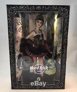 Hard Rock Cafe Barbie Gothique Punk Doll Gold Label Avec Guitare & Pin 2008 Nouveau Nrfb