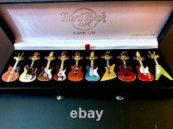 Hard Rock Cafe Cancun Guitar Pin Ensemble De 10 Coffrets Rare, 300 Le