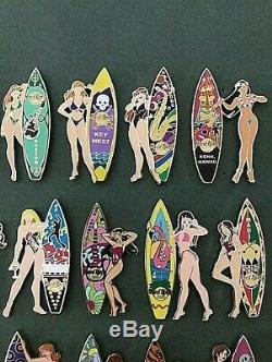 Hard Rock Cafe Crh 2004 Surfer Girls Complete Set 21 Pins Le 500 __gvirt_np_nn_nnps<__ Fass