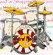 Hard Rock Cafe Détroit White Stripes Drum Set Kit 2004 Pin Troisième Homme Records Nouveau