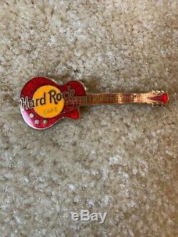 Hard Rock Cafe Early Fc Parry No Name Pin De Guitare Rouge Très Rare État Usé