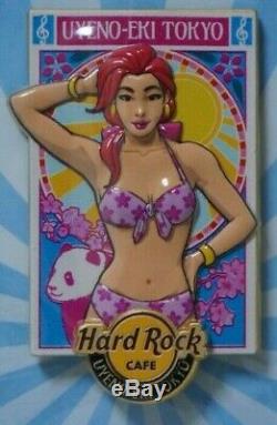 Hard Rock Cafe Japan Ville Pin Up Girl Pin Limitée 200 Uyeno & Asakusa Narita 3réglez