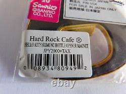 Hard Rock Cafe Japon Sanrio Bonjour Kitty Kimono Guitar Aimant Ouvrir Bouteille