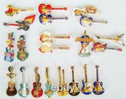 Hard Rock Cafe Lot De 21 Emplacements Mixtes Internationaux Guitar Pins Collection