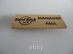 Hard Rock Cafe Manager Paul Hrc Logo De Bronze Et Nom Aimant D'étiquette (pas D'épingle)