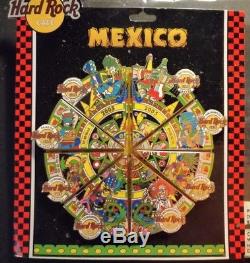Hard Rock Cafe Mexico Tous Les 8 Cafés Aztec Mayan Puzzle 2005 8 Épingles Complete Set