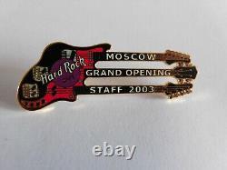 Hard Rock Cafe Moscou 2003 STAFF Grande Ouverture STAFF Broche de Guitare à Triple Manche