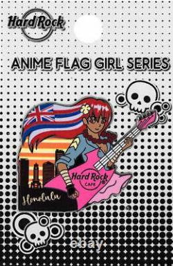 Hard Rock Cafe Online 2021 Anime Drapeau Girl Avec Guitar Series 6 Pin Set Le 250
