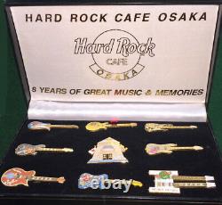 Hard Rock Cafe Osaka Japon 2001 Cafe Closing Boxed Set 9 Pins Withcoa Le 500 #7020