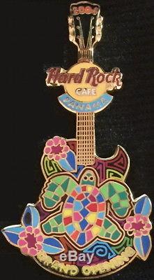 Hard Rock Cafe Panama 2004 Grand Ouvrir Go Pin Turtle & Flower Guitar Hr # 24885
