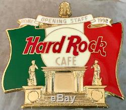 Hard Rock Café Rome 1998 Ouverture Du Personnel Os Pin Monument Withflag De L'italie Hrc # 7939