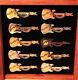 Hard Rock Cafe Sydney 1999 10ème Anniversaire 10 Guitar Pins Rare Boxed Set #9544