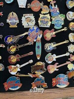 Hard Rock Cafe Vintage Pins Lot De 75 Selena Et Kurt Cobain Inclus Avec Disply