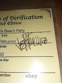 Joe Petruccio Hard Rock Park Framed Pin Set Rare Rocksie's Beach Party Cafe Auto